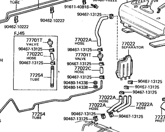 "Fuel Tank Tube" Schematic For the 1976 FJ40 